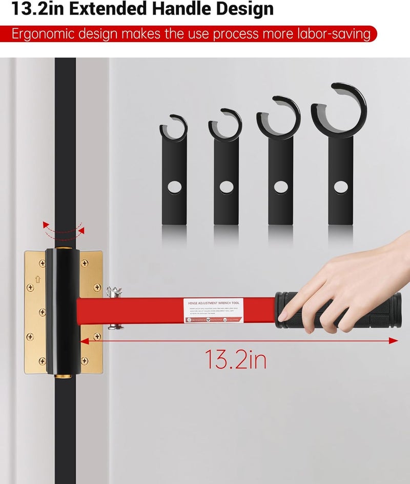 Tofcbye 4 in 1 Hinge Gap Adjusting Wrench Kit, Heavy Duty Door Hinge Adjustment Tool, Multi-Size Precision Tool Kit for Door and Cabinet Alignment - Image 3